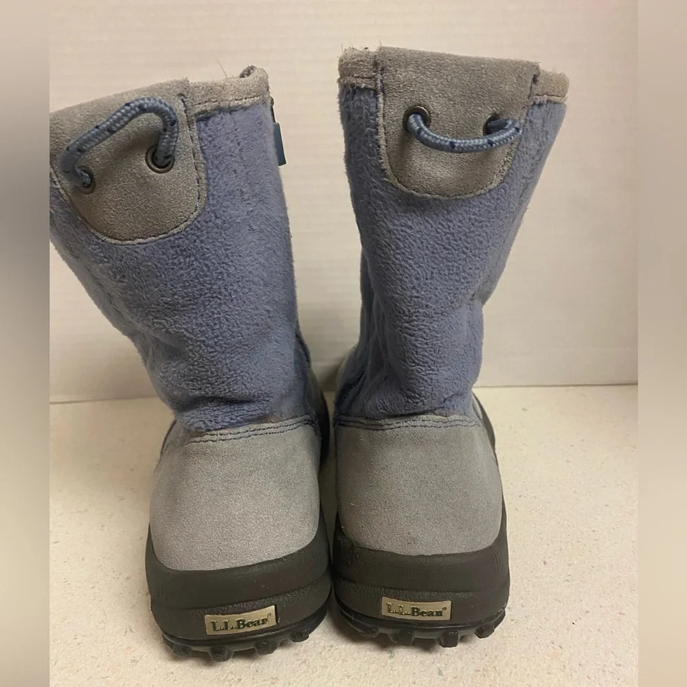 L.L. Bean Women's Steele Blue Suede and Fleece Winter Boots 7